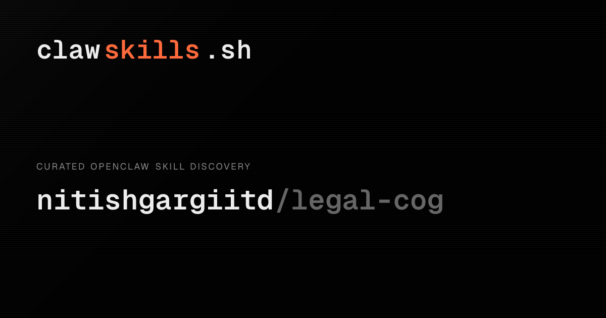 legal-cog — OpenClaw Skill | clawskills.sh